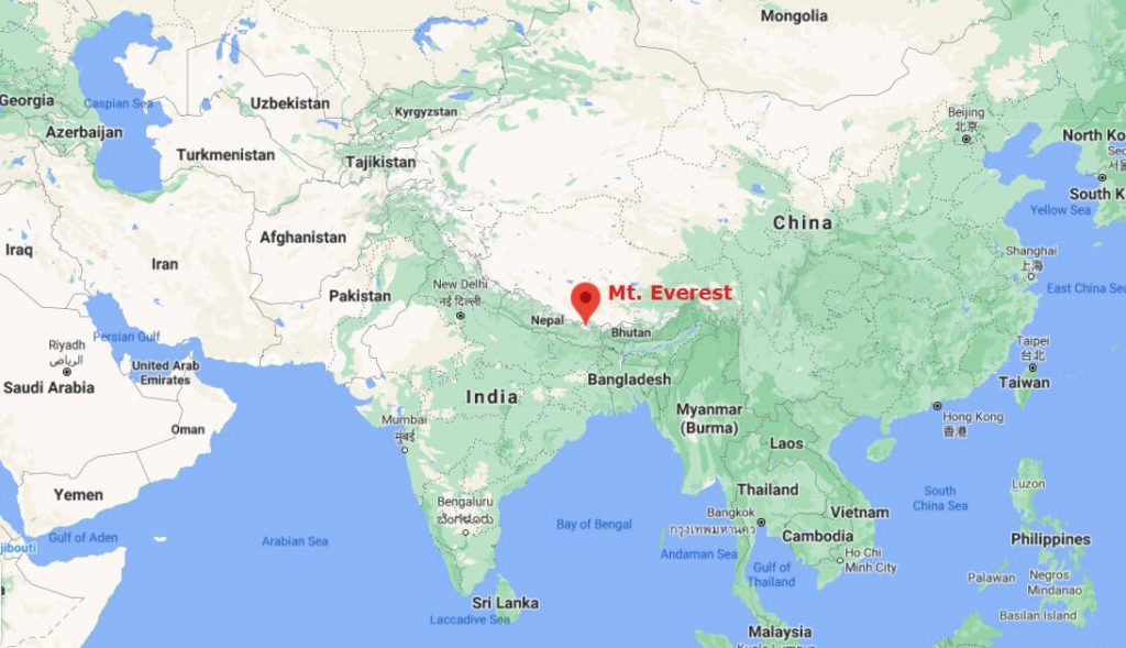 World Map Mt Everest World Map Mt Everest